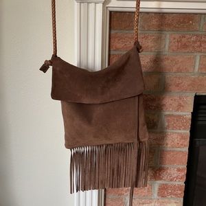Sundance made in Italy Fringe Leather Suede Purse